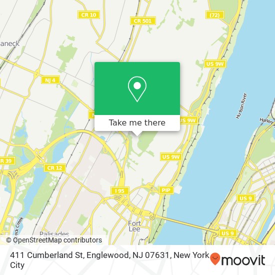 Mapa de 411 Cumberland St, Englewood, NJ 07631