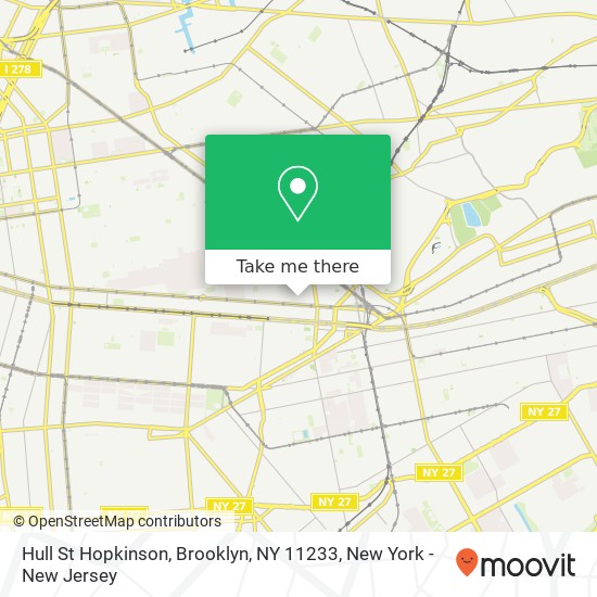 Mapa de Hull St Hopkinson, Brooklyn, NY 11233