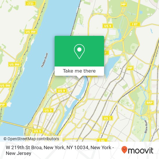 W 219th St Broa, New York, NY 10034 map