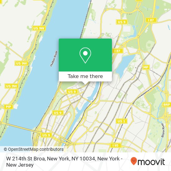 W 214th St Broa, New York, NY 10034 map