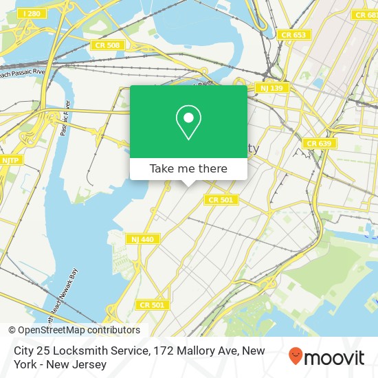 Mapa de City 25 Locksmith Service, 172 Mallory Ave