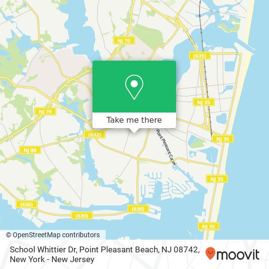 Mapa de School Whittier Dr, Point Pleasant Beach, NJ 08742