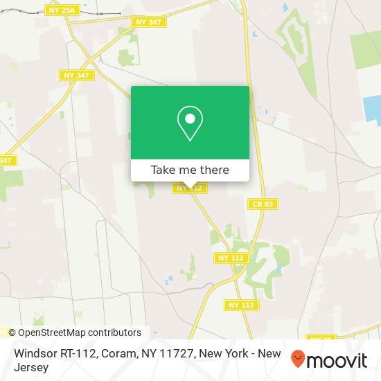 Mapa de Windsor RT-112, Coram, NY 11727