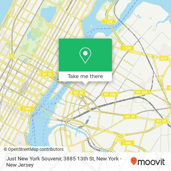 Just New York Souvenir, 3885 13th St map