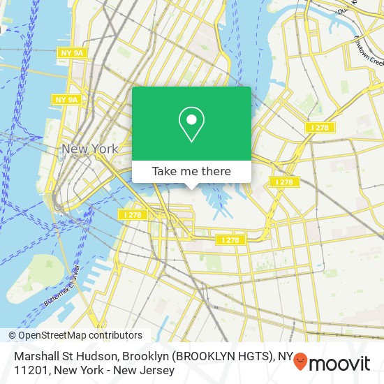 Marshall St Hudson, Brooklyn (BROOKLYN HGTS), NY 11201 map