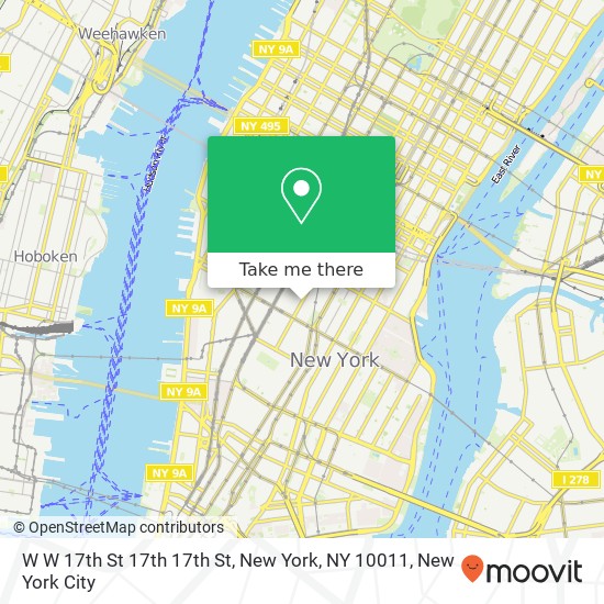 Mapa de W W 17th St 17th 17th St, New York, NY 10011
