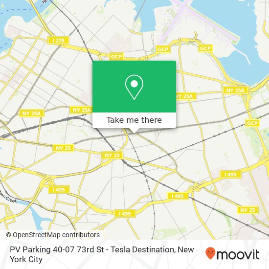 PV Parking 40-07 73rd St - Tesla Destination map