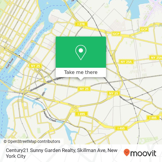 Mapa de Century21 Sunny Garden Realty, Skillman Ave