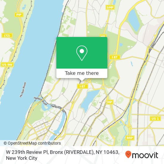 W 239th Review Pl, Bronx (RIVERDALE), NY 10463 map