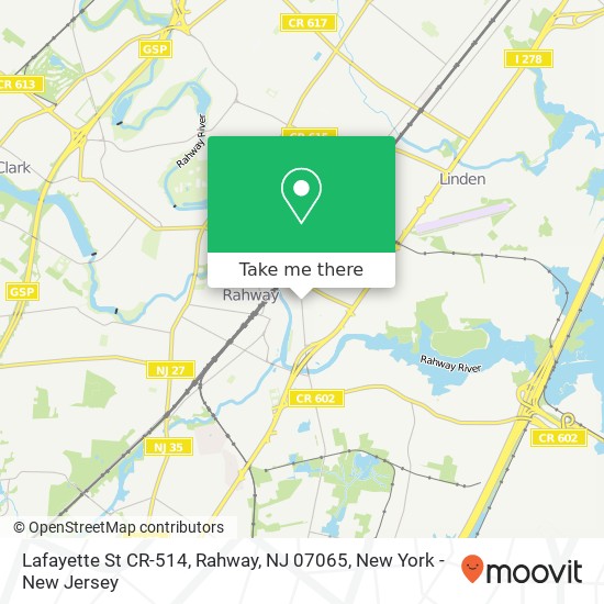 Mapa de Lafayette St CR-514, Rahway, NJ 07065