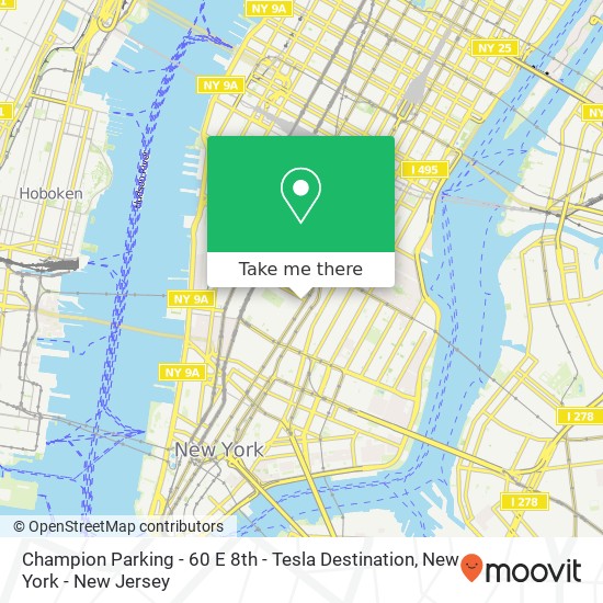 Champion Parking - 60 E 8th - Tesla Destination map