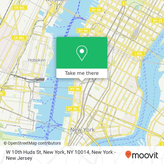 W 10th Huds St, New York, NY 10014 map