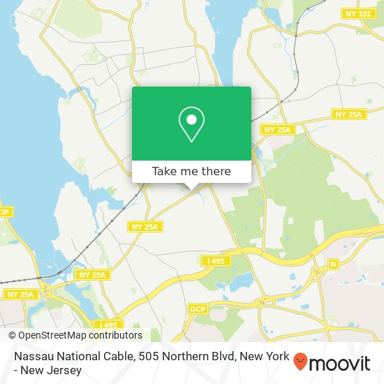 Mapa de Nassau National Cable, 505 Northern Blvd