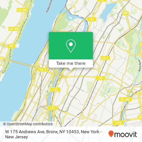 Mapa de W 175 Andrews Ave, Bronx, NY 10453