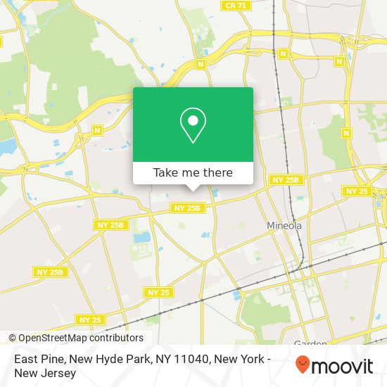 Mapa de East Pine, New Hyde Park, NY 11040