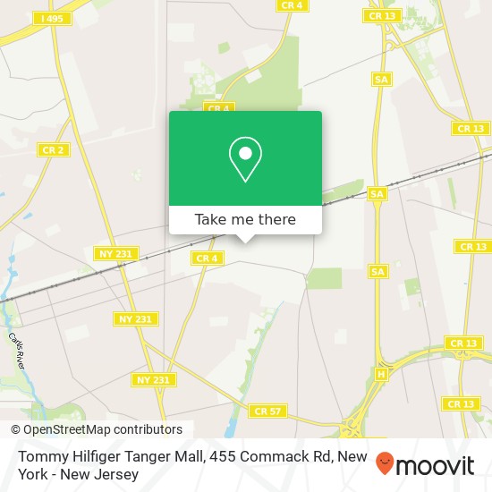 Mapa de Tommy Hilfiger Tanger Mall, 455 Commack Rd