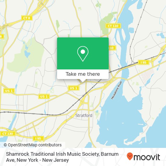 Mapa de Shamrock Traditional Irish Music Society, Barnum Ave