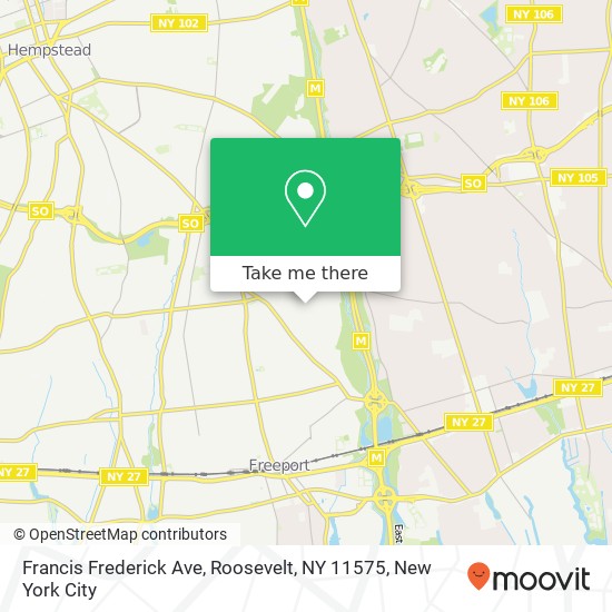 Mapa de Francis Frederick Ave, Roosevelt, NY 11575