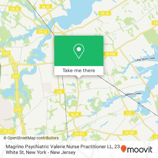 Mapa de Magrino Psychiatric Valerie Nurse Practitioner LL, 23 White St