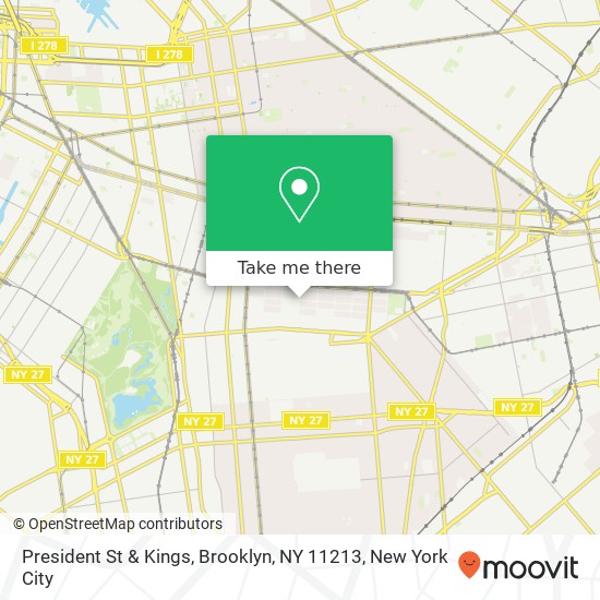 Mapa de President St & Kings, Brooklyn, NY 11213