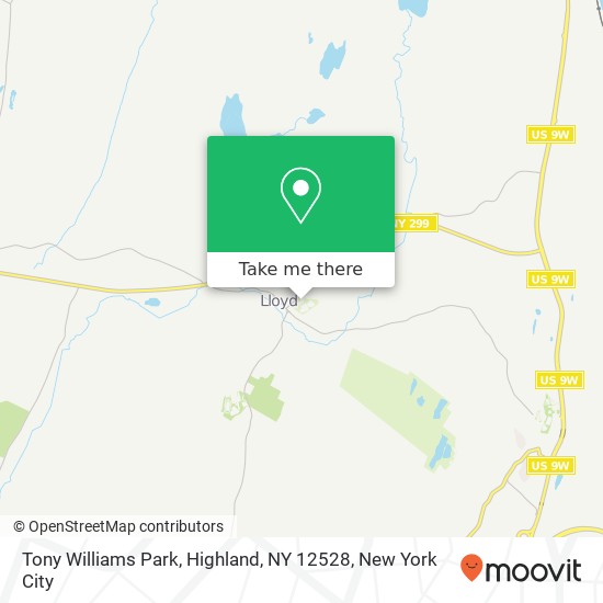 Mapa de Tony Williams Park, Highland, NY 12528