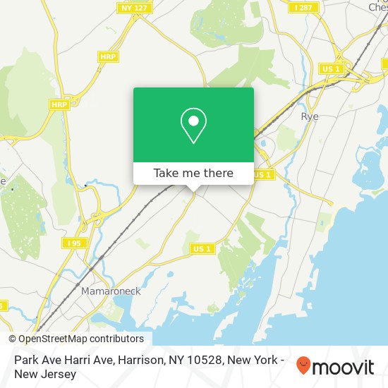 Mapa de Park Ave Harri Ave, Harrison, NY 10528