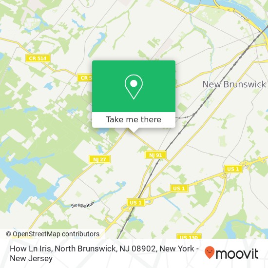 Mapa de How Ln Iris, North Brunswick, NJ 08902