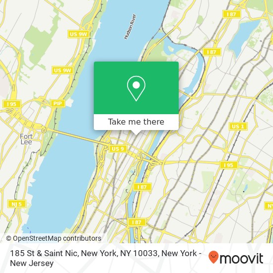 185 St & Saint Nic, New York, NY 10033 map