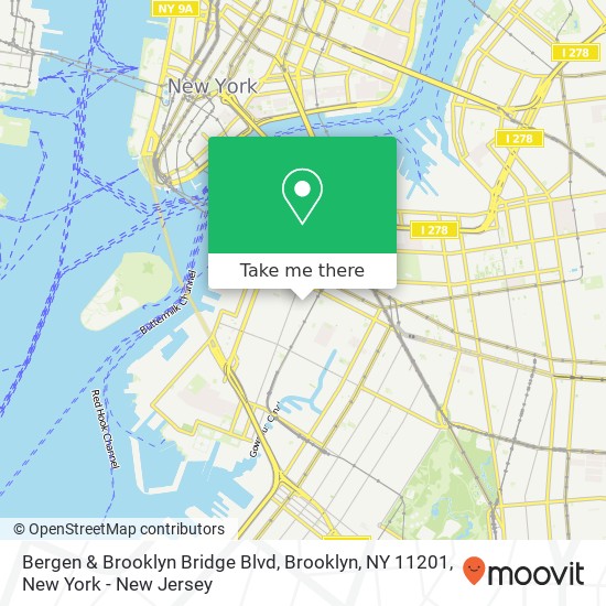 Bergen & Brooklyn Bridge Blvd, Brooklyn, NY 11201 map