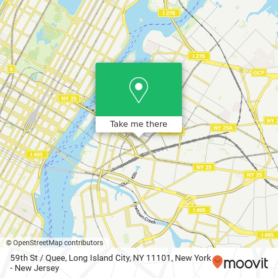 Mapa de 59th St / Quee, Long Island City, NY 11101