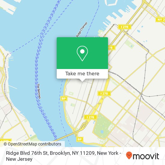 Mapa de Ridge Blvd 76th St, Brooklyn, NY 11209