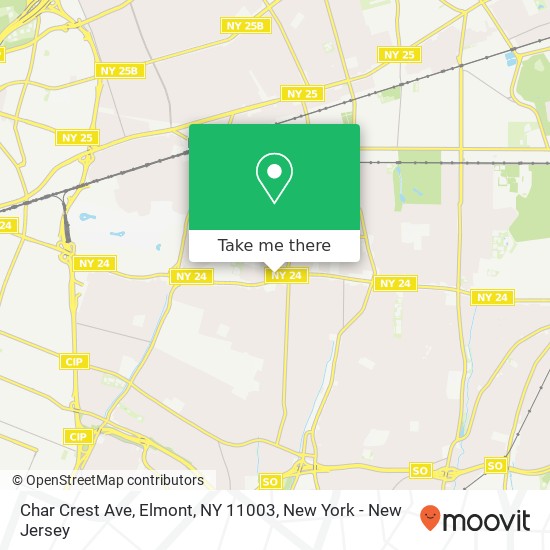 Mapa de Char Crest Ave, Elmont, NY 11003