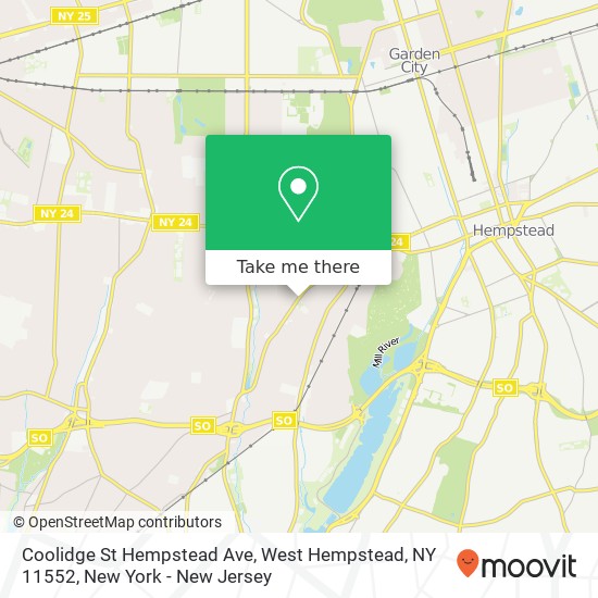 Mapa de Coolidge St Hempstead Ave, West Hempstead, NY 11552