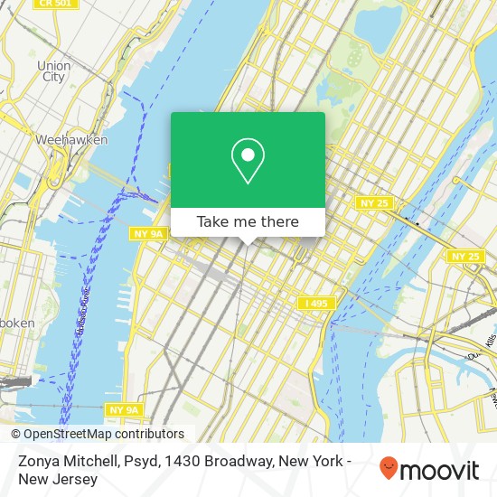 Zonya Mitchell, Psyd, 1430 Broadway map