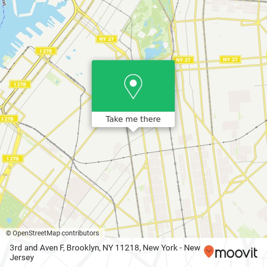 Mapa de 3rd and Aven F, Brooklyn, NY 11218