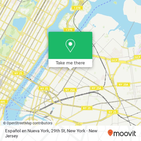Mapa de Español en Nueva York, 29th St