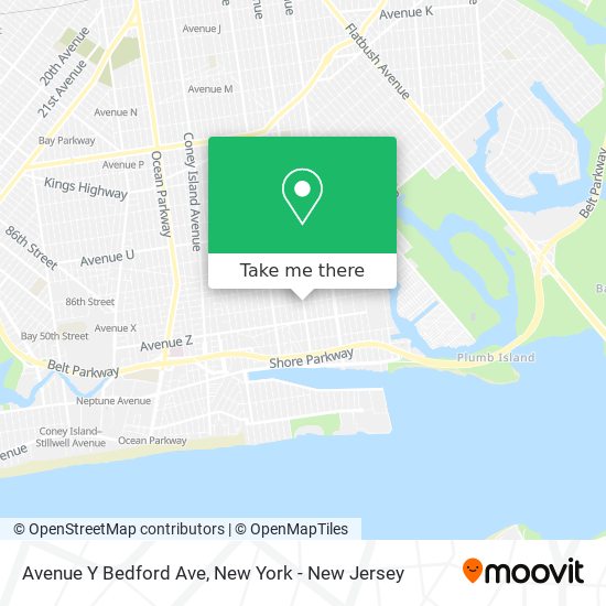 Avenue Y Bedford Ave map
