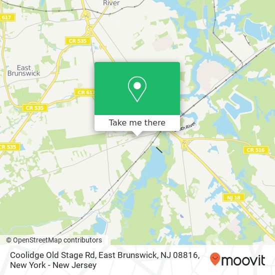 Mapa de Coolidge Old Stage Rd, East Brunswick, NJ 08816