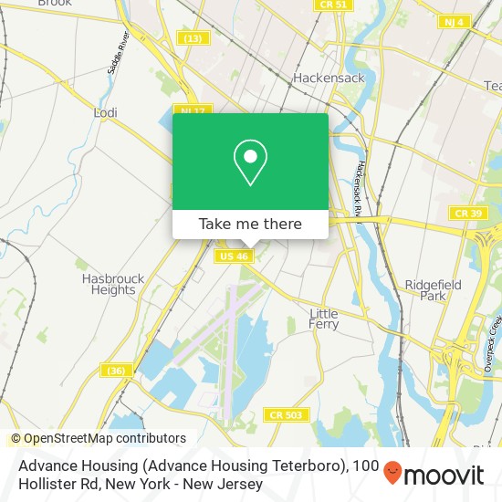 Advance Housing (Advance Housing Teterboro), 100 Hollister Rd map