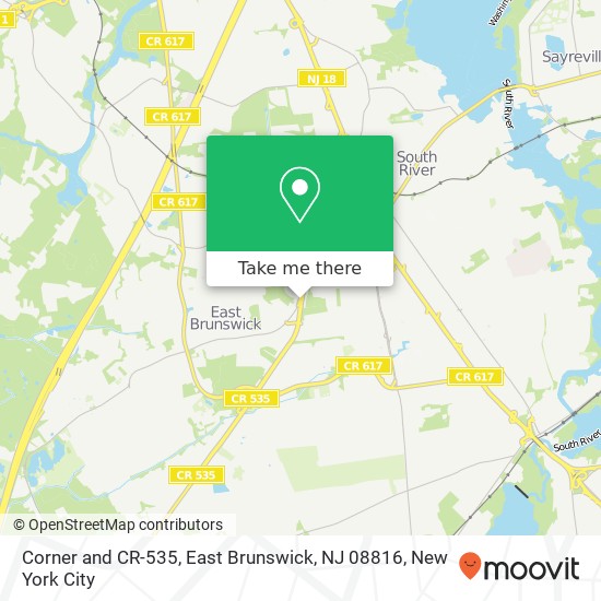 Mapa de Corner and CR-535, East Brunswick, NJ 08816