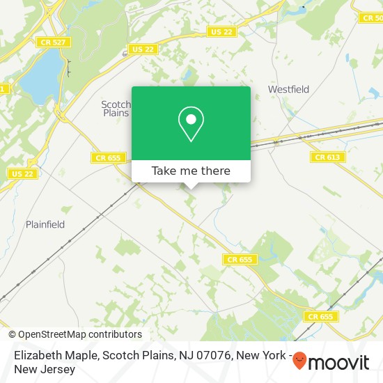 Mapa de Elizabeth Maple, Scotch Plains, NJ 07076