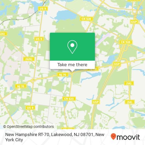 New Hampshire RT-70, Lakewood, NJ 08701 map