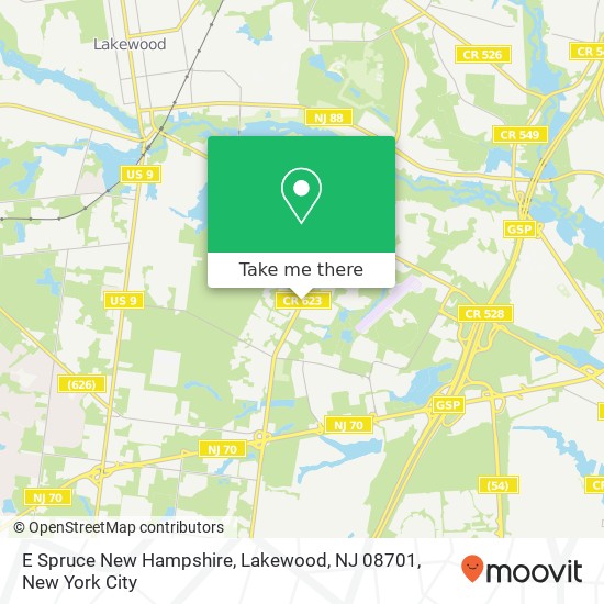 Mapa de E Spruce New Hampshire, Lakewood, NJ 08701