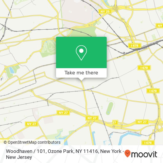 Mapa de Woodhaven / 101, Ozone Park, NY 11416