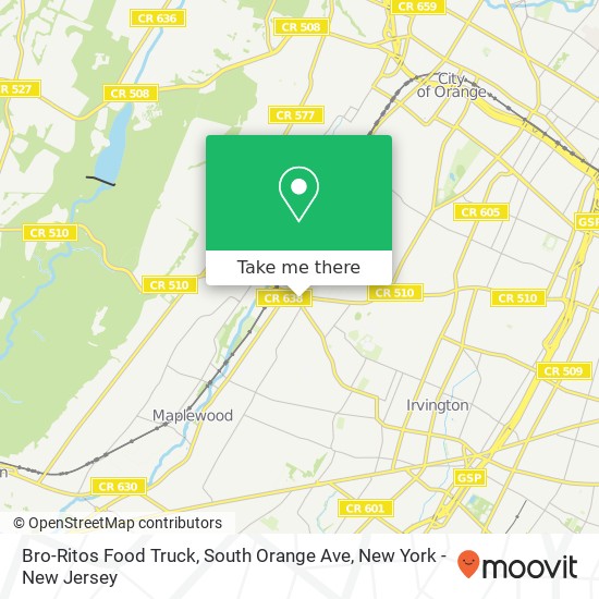 Mapa de Bro-Ritos Food Truck, South Orange Ave