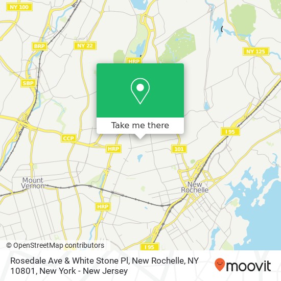 Mapa de Rosedale Ave & White Stone Pl, New Rochelle, NY 10801