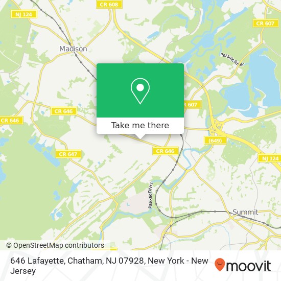 646 Lafayette, Chatham, NJ 07928 map