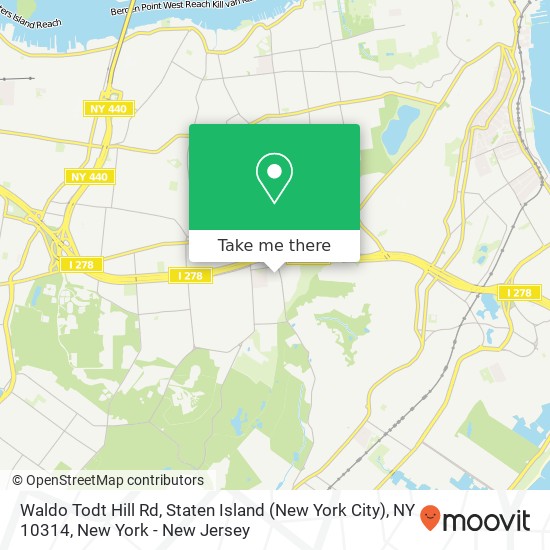 Mapa de Waldo Todt Hill Rd, Staten Island (New York City), NY 10314