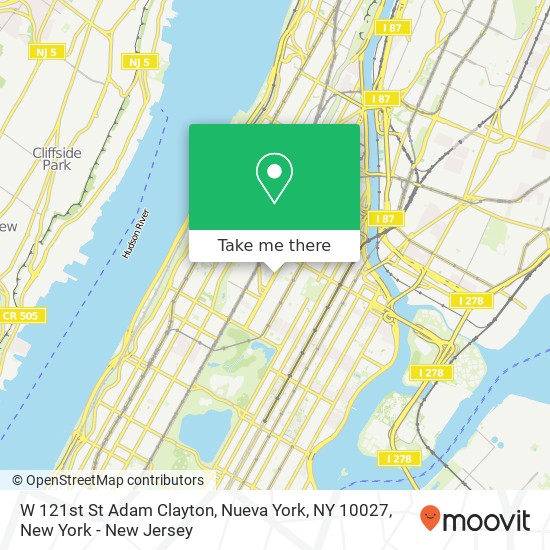 W 121st St Adam Clayton, Nueva York, NY 10027 map