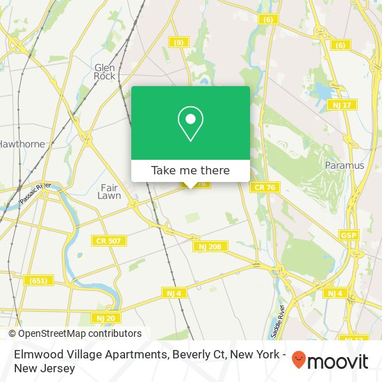 Mapa de Elmwood Village Apartments, Beverly Ct